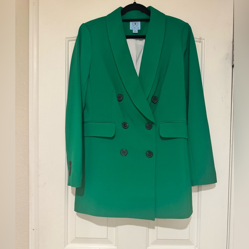CeCe Double-Breasted Blazer — Emerald Green — Size 4